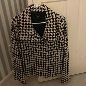 Talbots black houndstooth check jacket